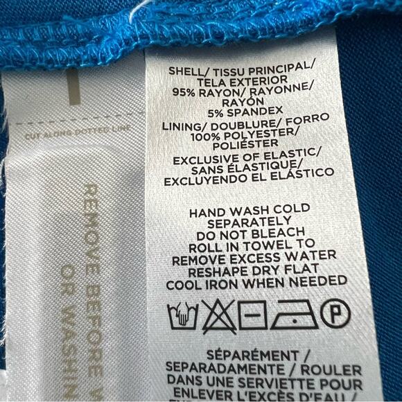 NWT Loft Beach Jumpsuit Womens S Blue Tie Shoulder V-Neck Wide Leg Coastal - Picture 7 of 7